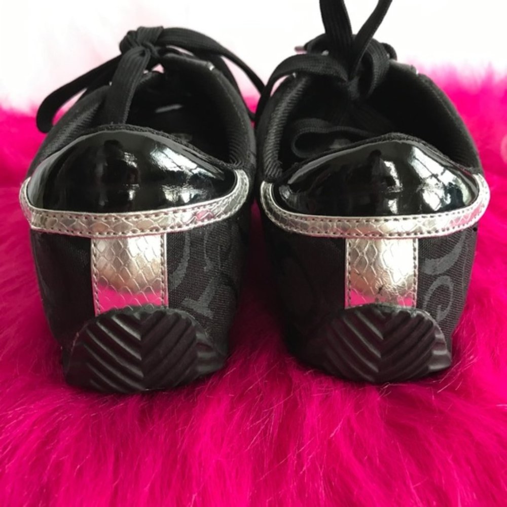 Guess Black & Silver Patent Leather & Cloth Sneakers - Picture 5 of 8